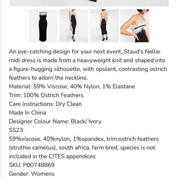 NWT STAUD Nellie Dress - Picture 4 of 13